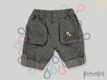 Short lin gris Sergent Major 3 mois 60 cm garçon