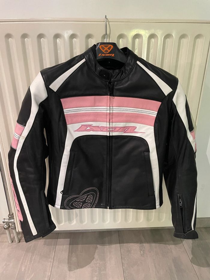 Manteau cuir moto femme ixon