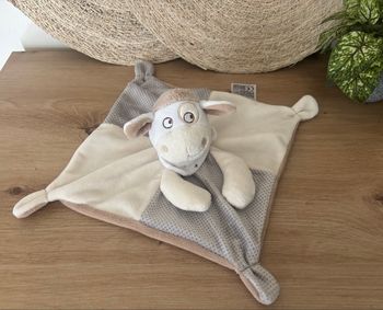 Doudou plat mouton beige crème pois mots d enfants