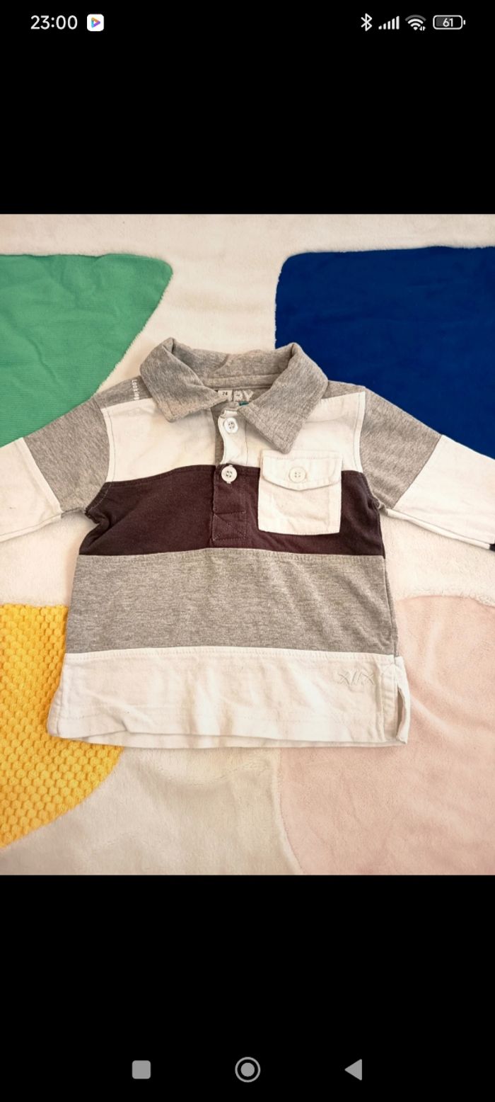 Lot T-shirts manches longues taille 12 mois - photo numéro 2