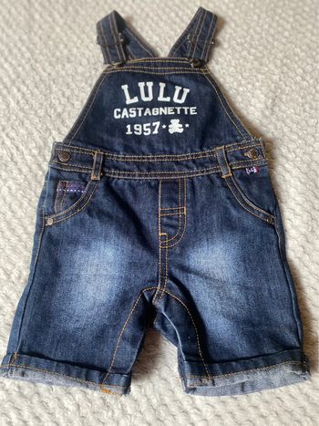 Salopette short en Jeans bleu marine