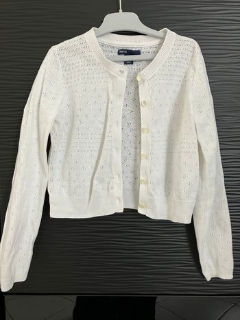 Gilet court blanc ajouré Gapkids 8 ans