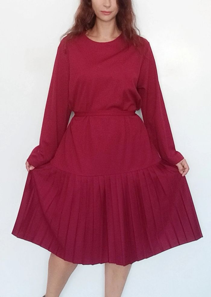 Superbe robe bordeaux vintage taille 50 - photo numéro 9