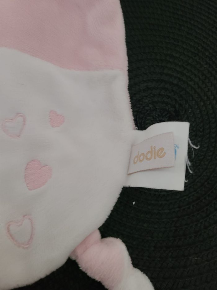 Doudou plat lapin DODIE rose blanc coeurs Mon doudou d'amour - photo numéro 3
