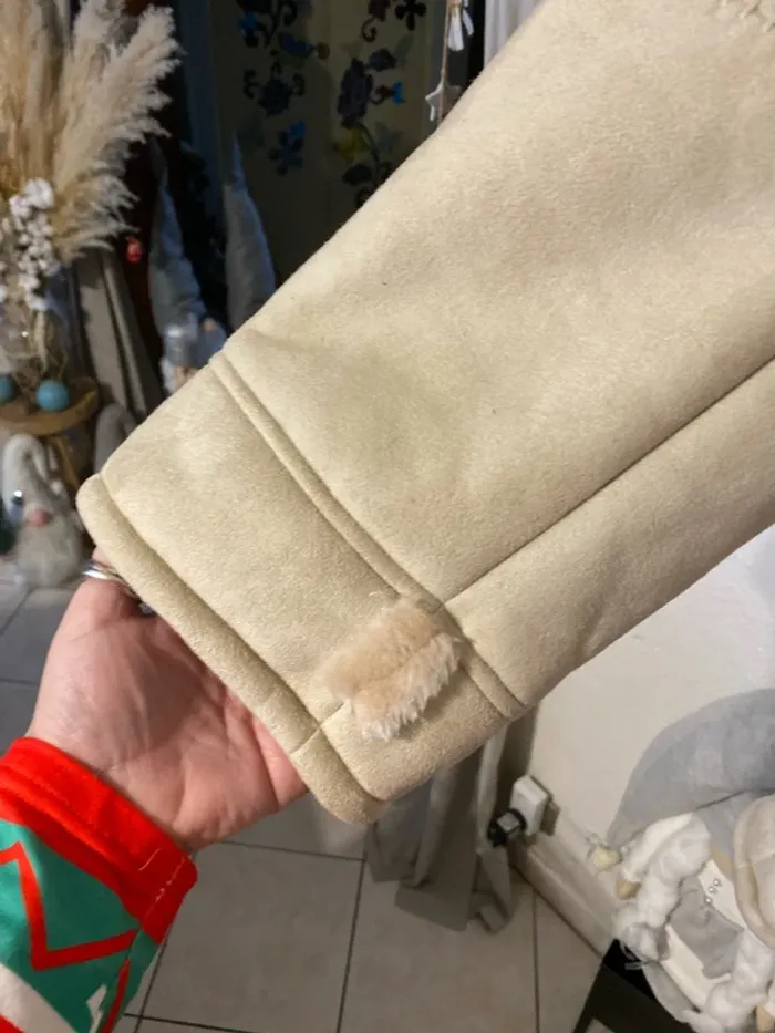 superbe manteau doudoune beige Gabriella Vicenza 50/52 comme neuf - photo numéro 2