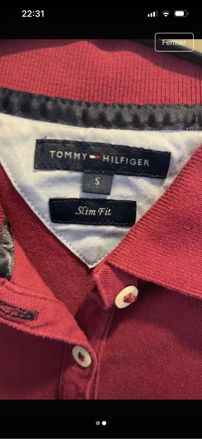 Polo tommy Hilfiger bordeaux - photo numéro 2