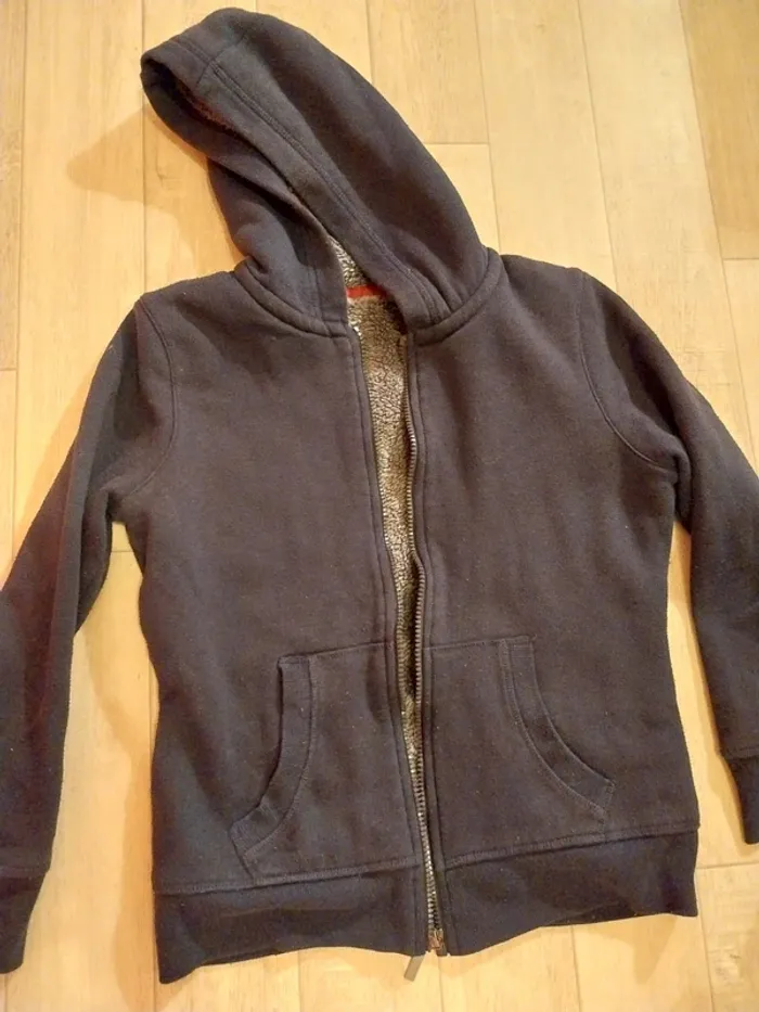 Sweat fourre bleu marine T12/14A - photo numéro 2