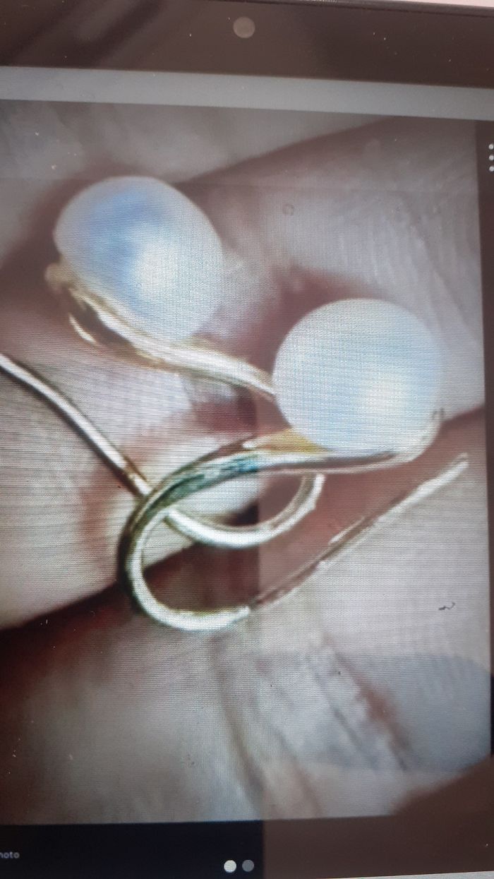 Boucle  d'oreilles  plaquer  or  14k 750 avec perle de culture