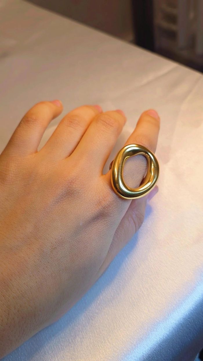 Bague Dorée Design Organique taille (8) - photo numéro 7