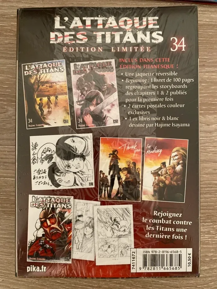 Tome 34 attaque des titans édition collector scellé - photo numéro 4