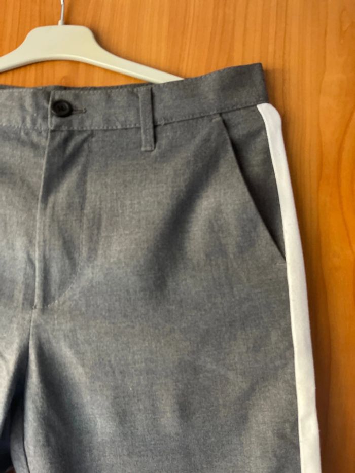 Pantalon à pince gris et blanc Bershka 38 - photo numéro 2