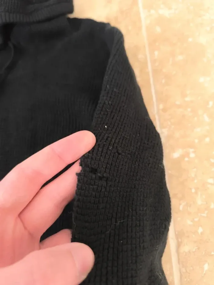 Pull Lauren Ralph Lauren femme M noir col roulé troué - photo numéro 6