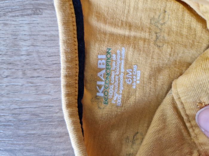 T-shirt Manches Longues Jaune Moutarde Motif Vélos Kiabi - 6 mois - photo numéro 2