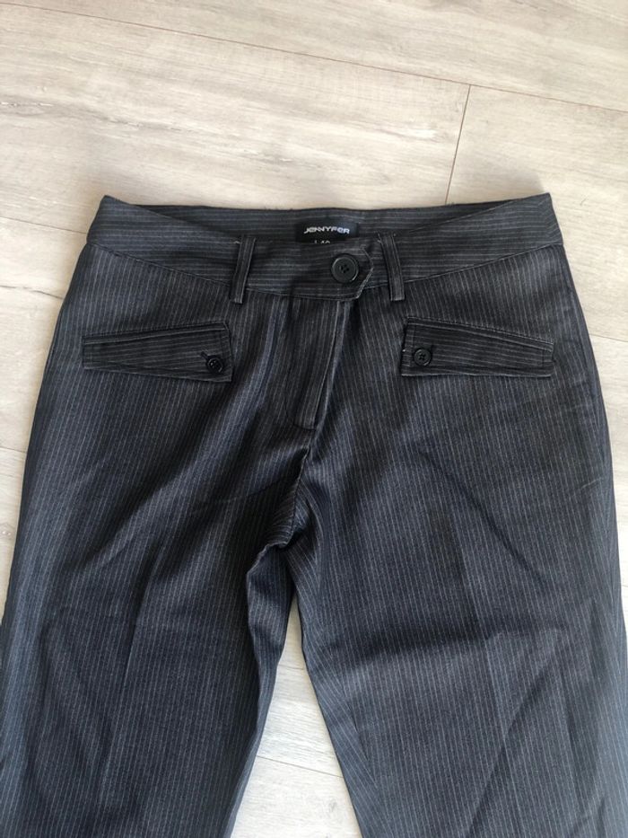 Pantalon tailleur flare jennyfer y2k taille 40 gris rayures tennis - photo numéro 2