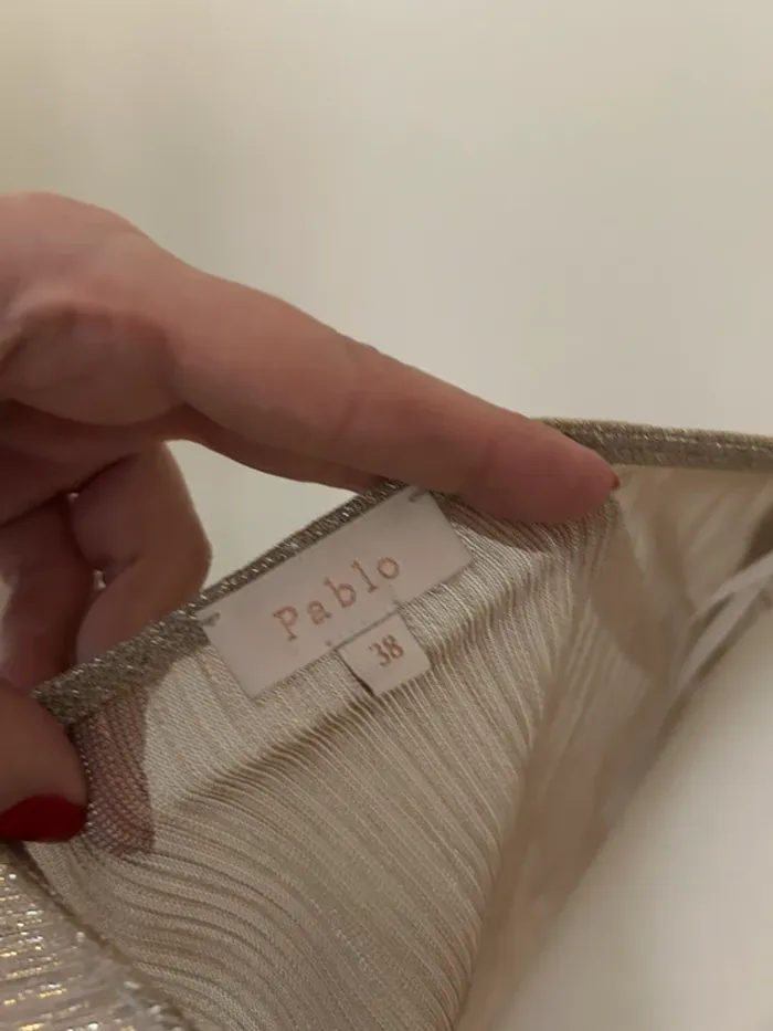 Pablo top haut blouse doré femme, taille 38 - photo numéro 7