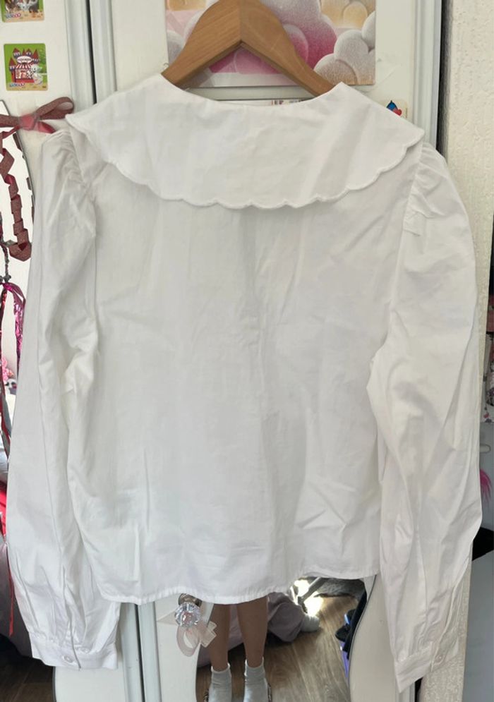 Chemise blanche avec manches bouffante et col Claudine fantaisie, Primark, S - photo numéro 10
