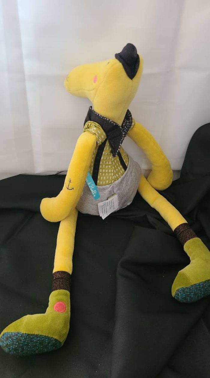 Peluche doudou crocodile jaune Ernest LES BROC & ROLL'S Moulin Roty 50 cm - photo numéro 3