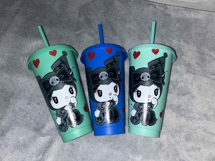 Grand gobelet à paille kuromi