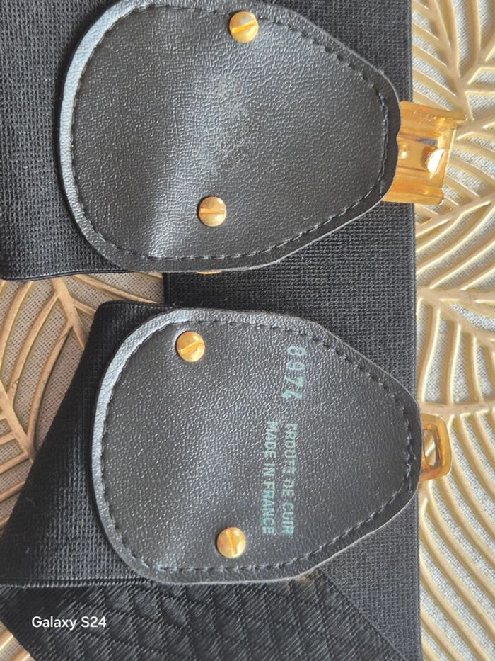 Ceinture vintage chic en croûte de cuir - photo numéro 5