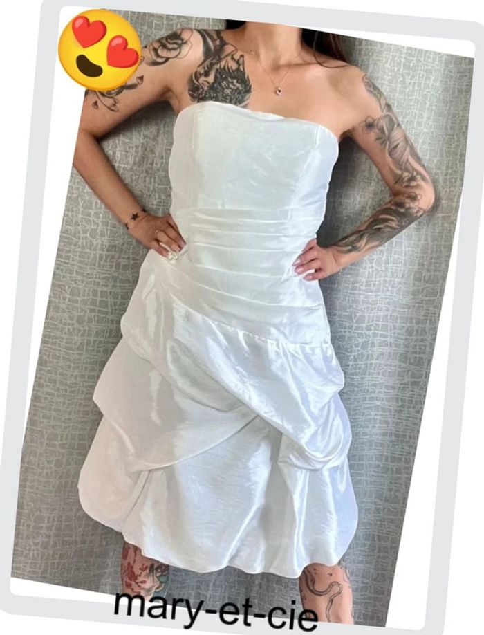 SOLDÉ - Robe bustier blanche taille XXL - photo numéro 3