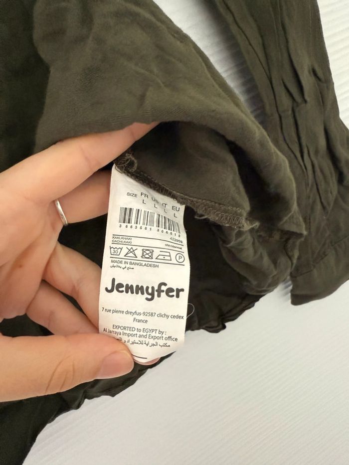 Haut chemise kaki unie basique simple manches longues - photo numéro 8