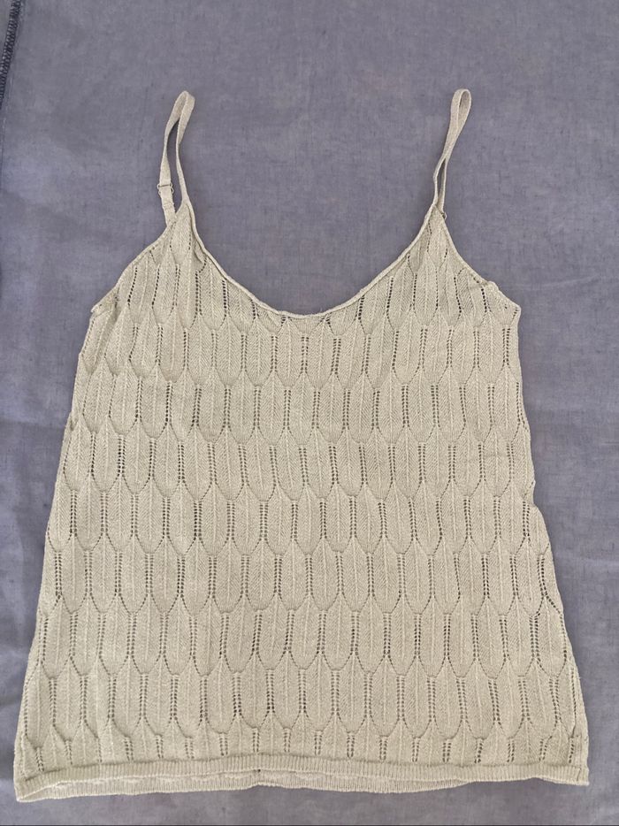 Top maille doré