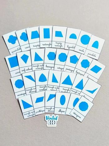 Cabinet de géométrie cartes de nomenclature Montessori