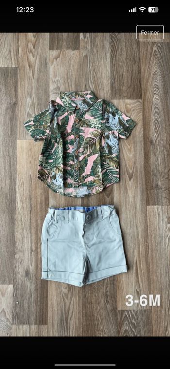 Ensemble short chemise 3/6 M