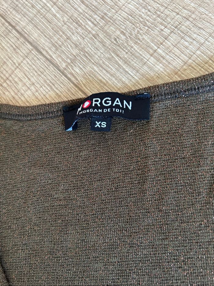 Débardeur marron pailleté sans manches Morgan taille XS TBE - photo numéro 10
