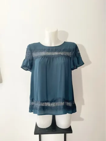 Blouse bleue canard