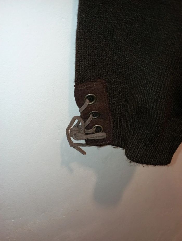 Pull femme maille marron - photo numéro 3