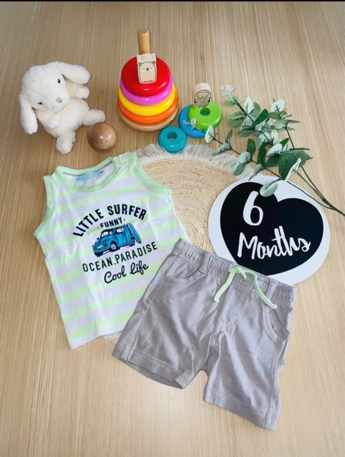 Ensemble été short t-shirt 6 mois gémo
