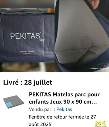 🧸✨ Matelas de parc Pekitas – Comme neuf ✨🧸