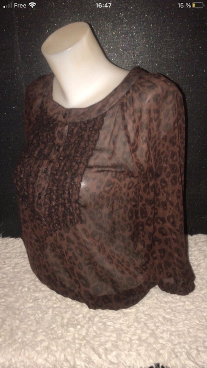 Blouse imprimé marron - photo numéro 2