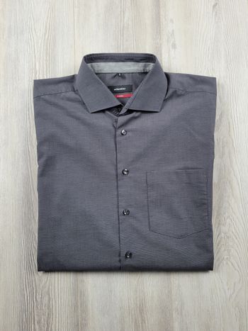 Chemise Seidensticker Modern Fit grise anthracite – facile à repasser – taille L