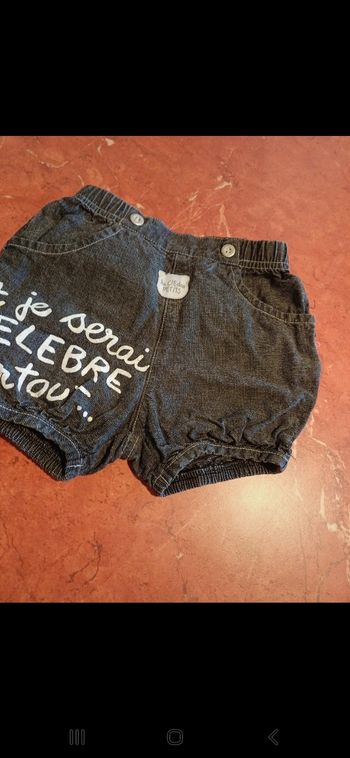 Short bébé taille 3 mois