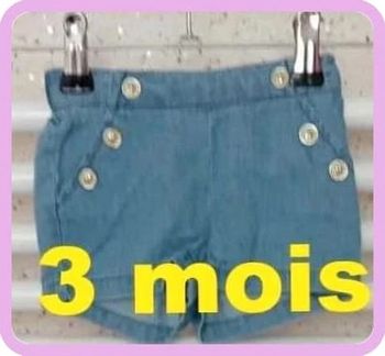 Short  en  jeans  léger  Tape  à  l'oeil Taille  3 mois