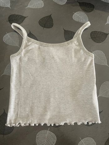 Débardeur gris et blanc à rayures M Jennyfer neuf