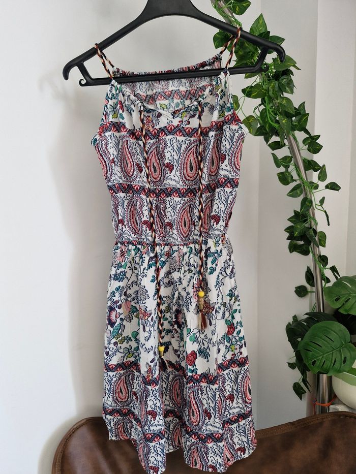 Robe multicolore bohème en coton avec de jolies motifs floraux , taille 36, neuve made in italy - photo numéro 2