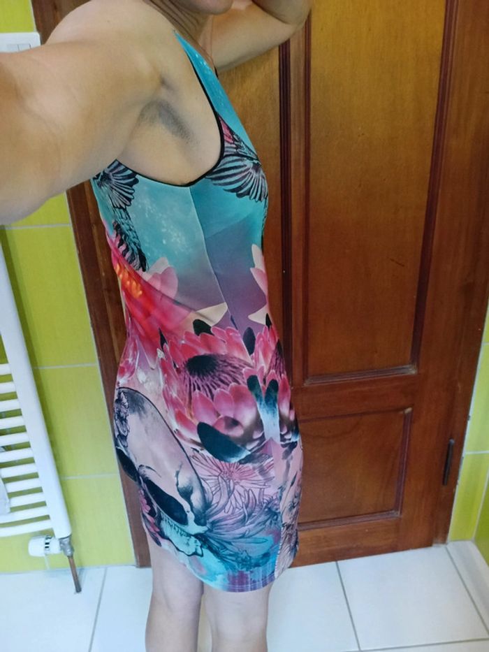 Robe femme colorée motif tête de mort - photo numéro 7