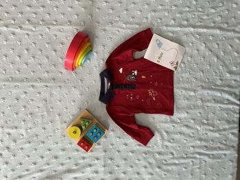 polo manches longues bordeaux et marine 6 mois impression devant mes petits cailloux