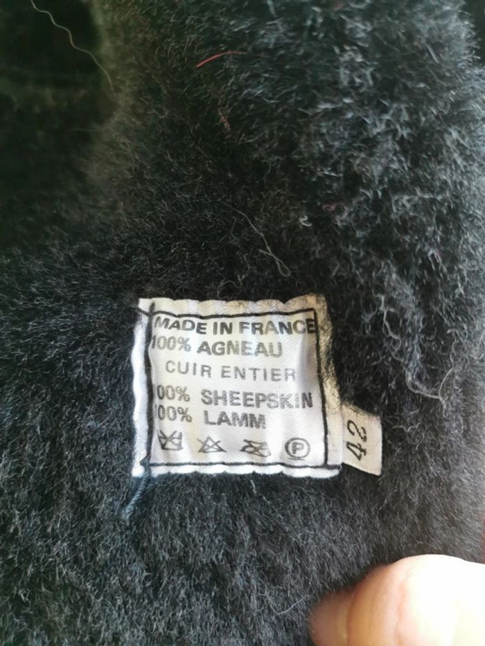 Manteau cuir agneau t 42 double fausse fourrure France - photo numéro 7
