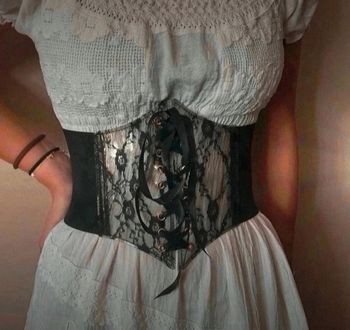 A38 ceinture gaine corset vintage rétro ajustable noire