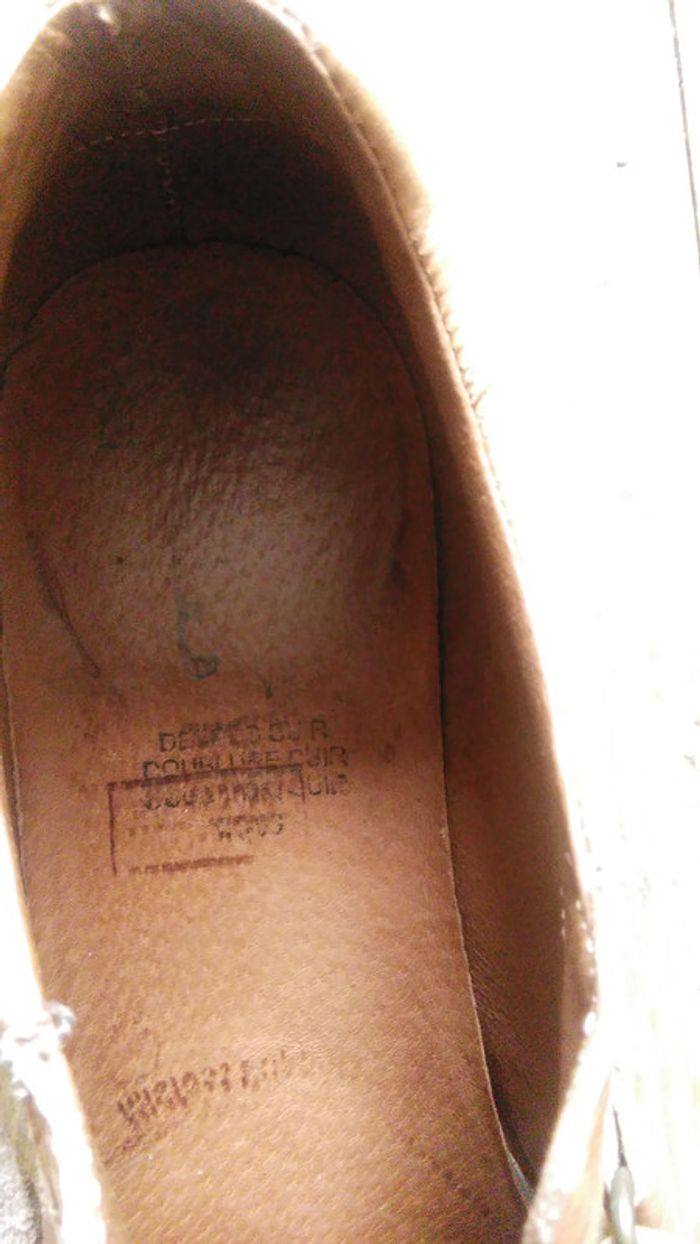 Sneaker/basket cuir beige et marron clair RB - photo numéro 5