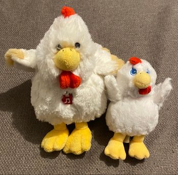 Lot peluches  poule