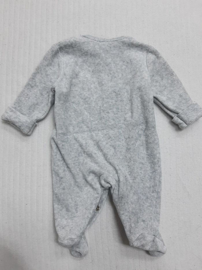 Pyjama 1 pièce gris Kiabi 1 mois - photo numéro 3