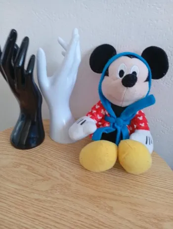 Peluche mickey peignoir robe de chambre bleu rouge Disney