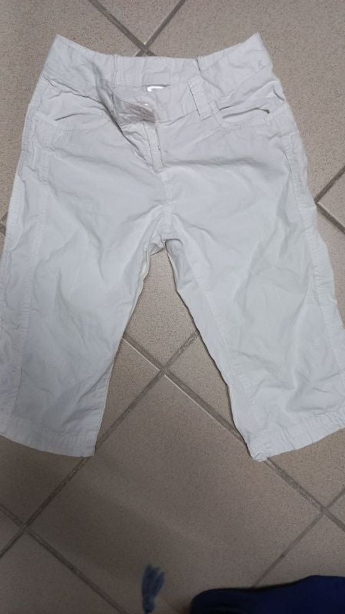 Pantacourt blanc fille