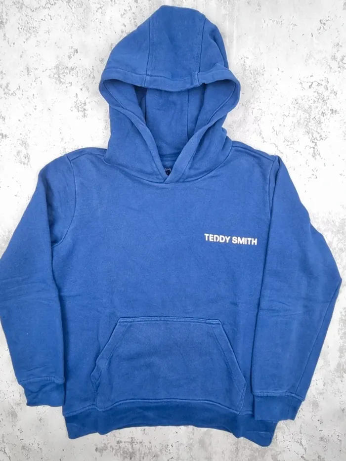 Sweat à capuche Teddy Smith bleu – Taille 12 ans Garçon (mesures en photos) - photo numéro 3