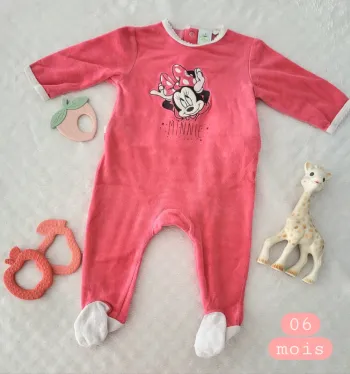Pyjama rose Minnie 1 pièce 06mois